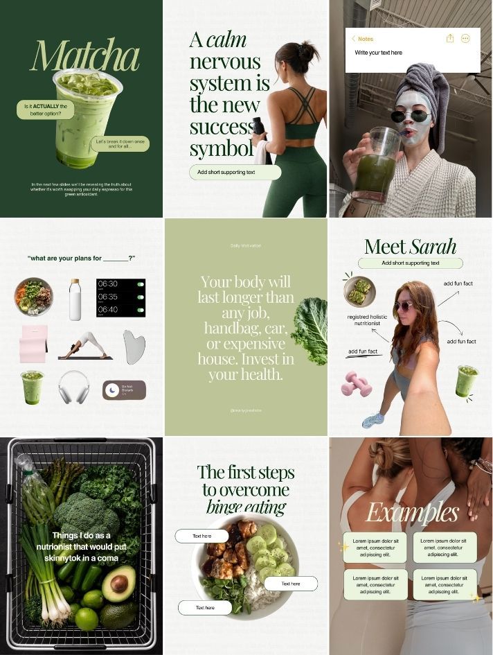 Nutrition coach Instagram post examples
